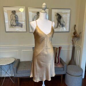 Boutique Gold Slip Mini Dress